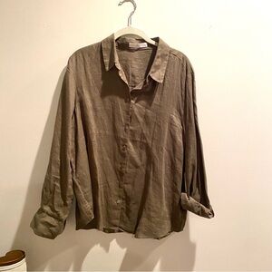 MNG 100% Olive Green Button Down